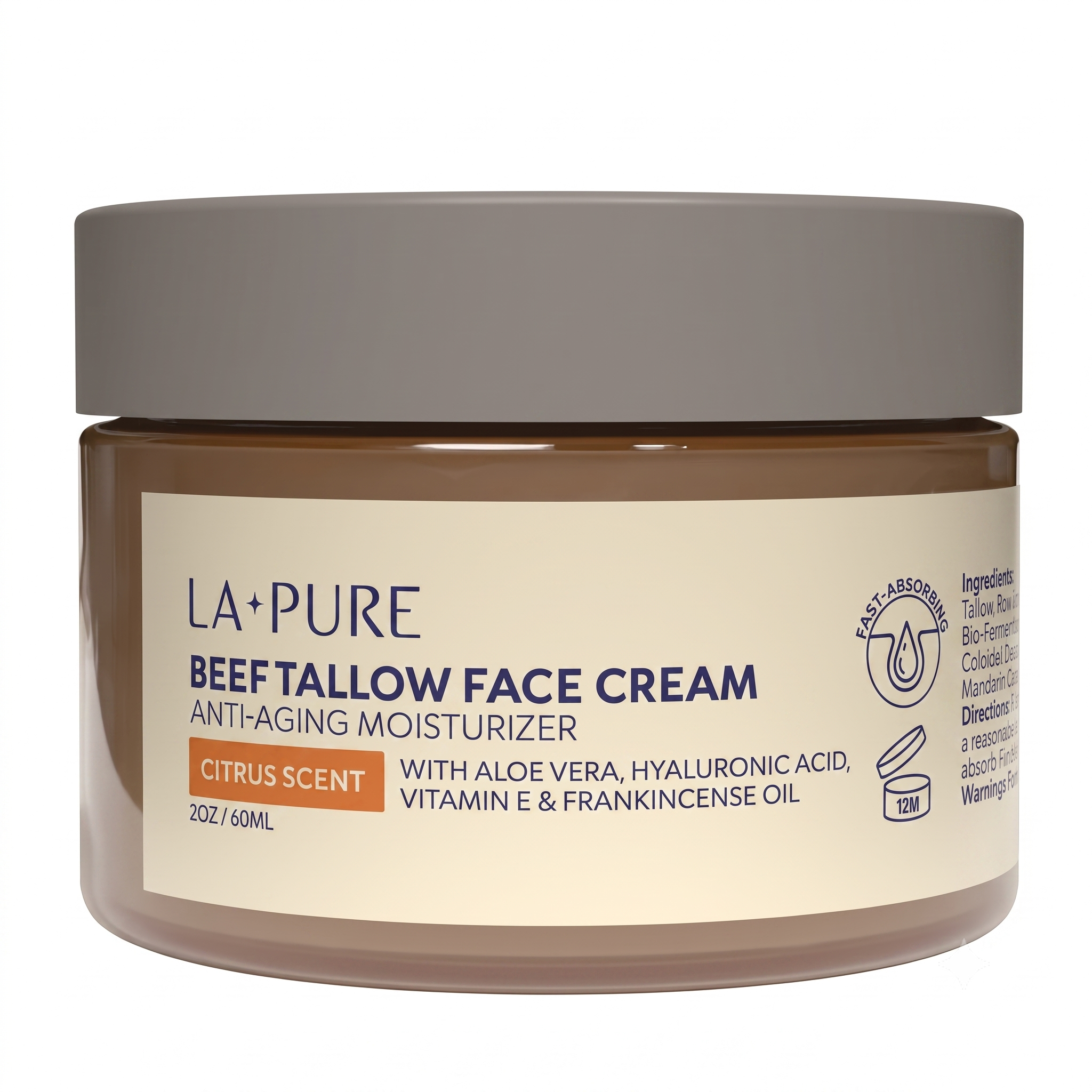 LA Pure Beef Tallow Face Cream 4oz