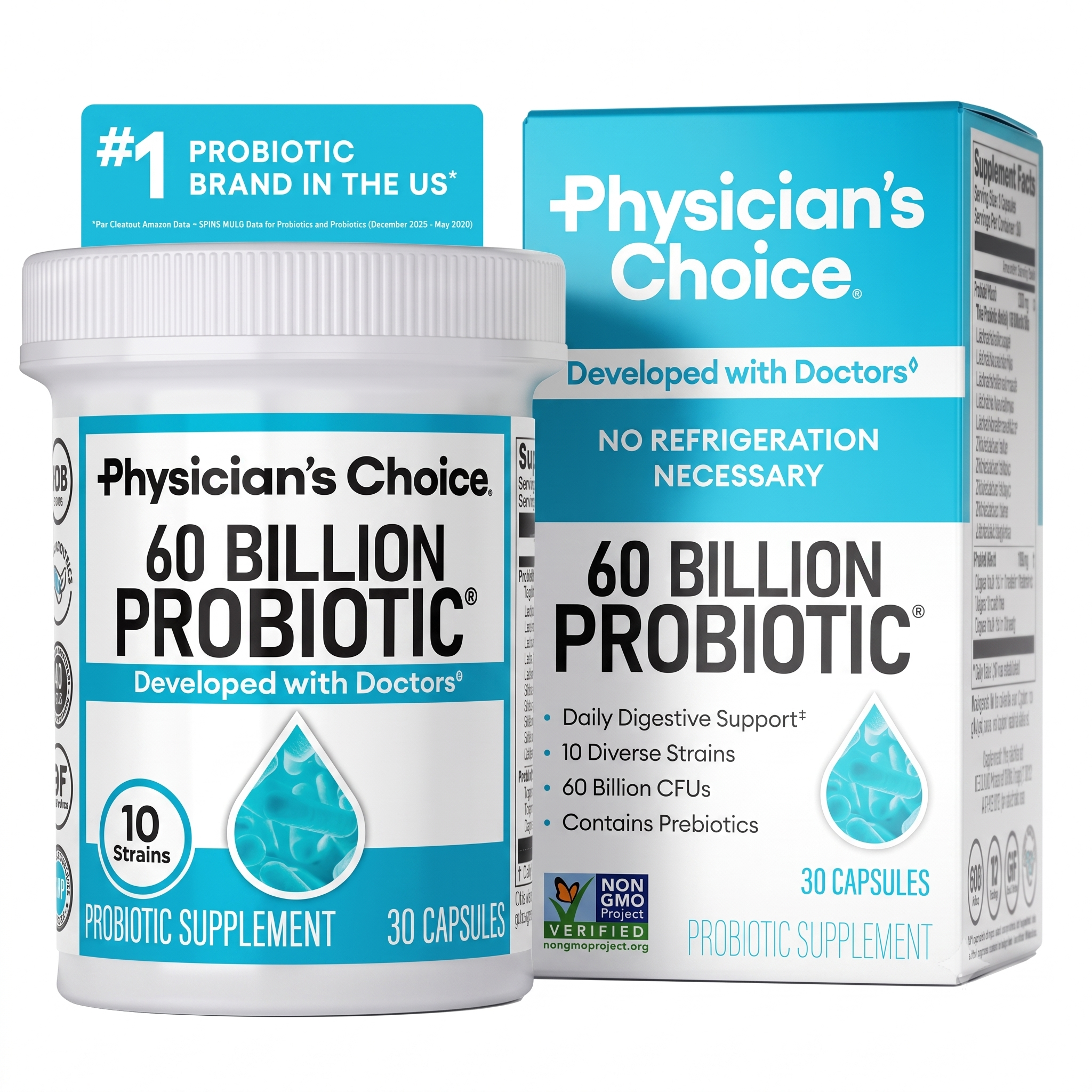 Physician's CHOICE Probiotics 60 Billion CFU 30 Capsules