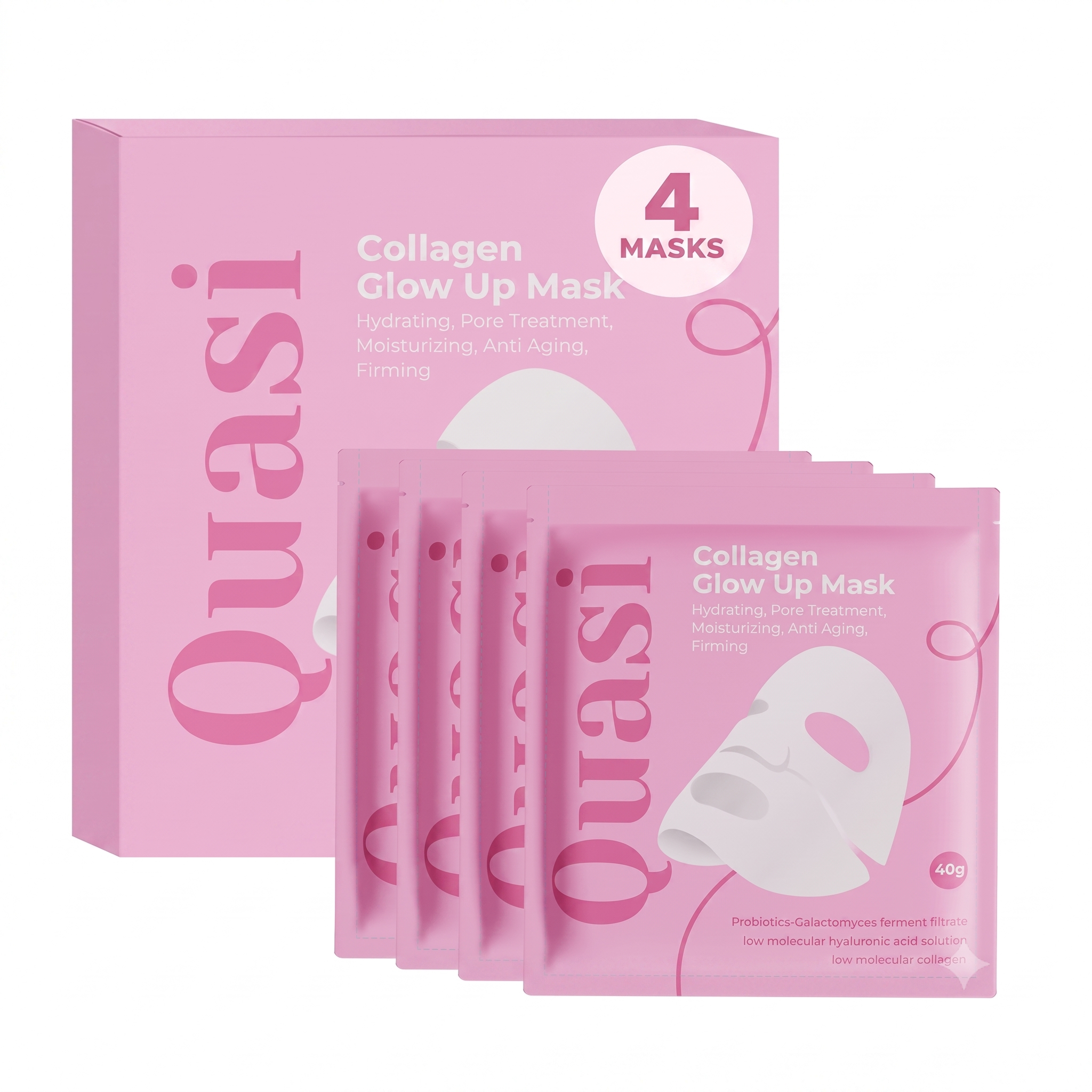 QUASI Collagen Glow Up Mask 4 PCS
