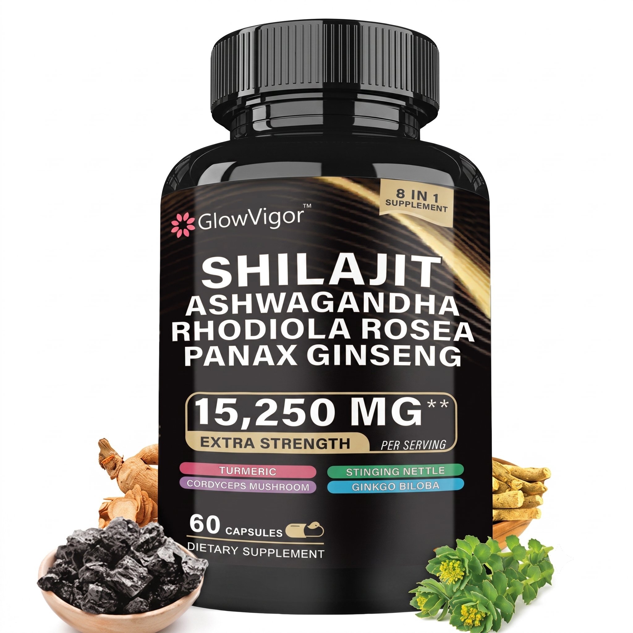Shilajit Multivitamin Turmeric Ashwagandha Ginger Cordyceps