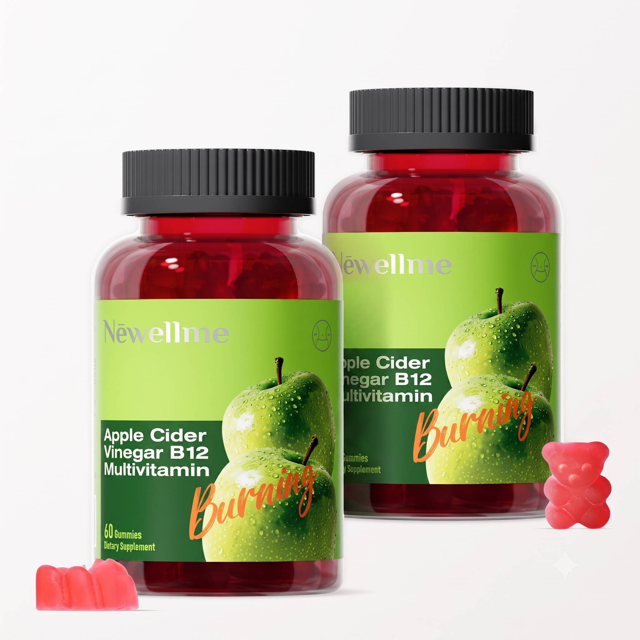 Newellme Apple Cider Vinegar B12 Multivitamin 120 Count