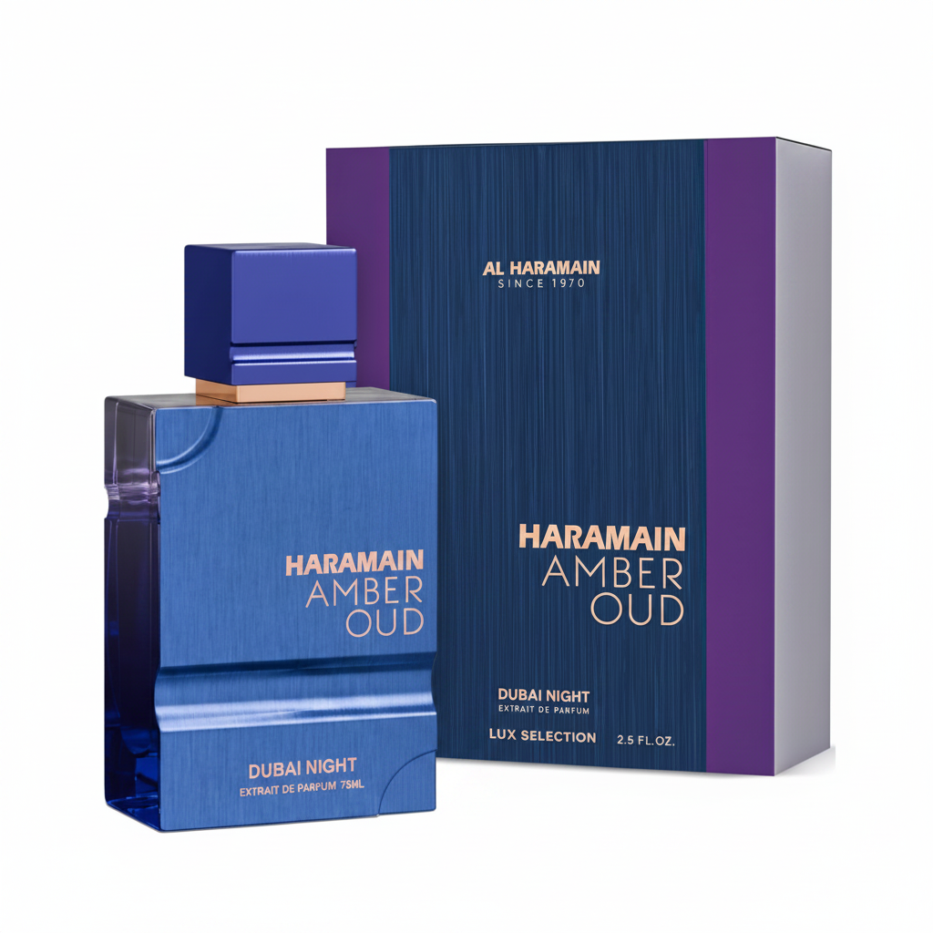 Al Haramain Amber Oud Dubai Night - Box and Bottle