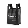 Black Thank You Shopping Bag - Angle View