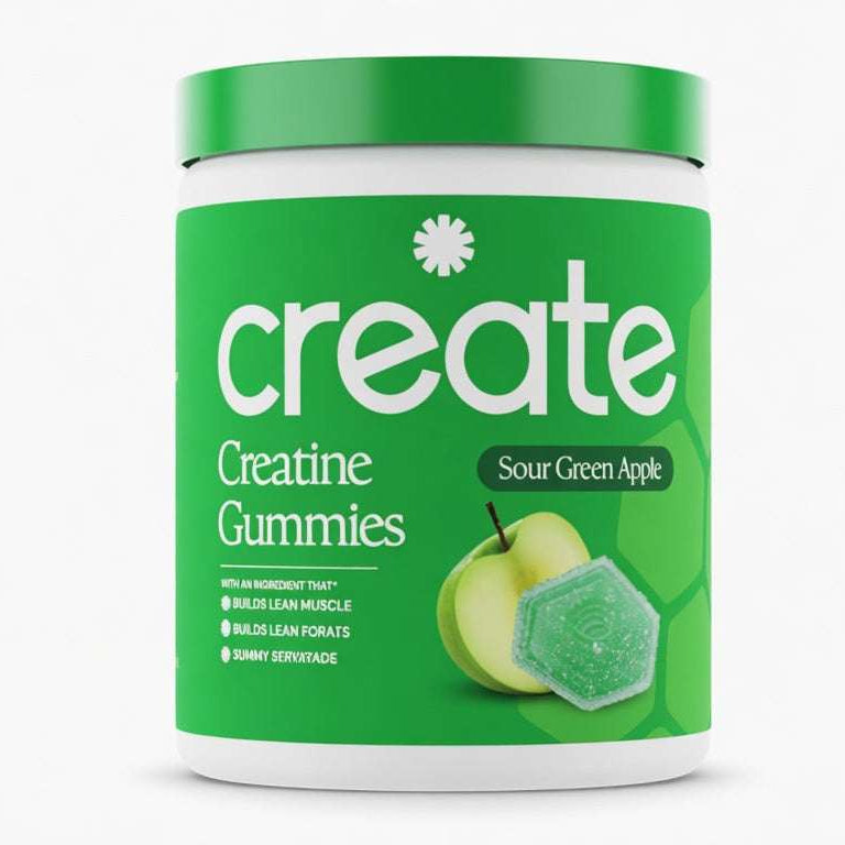 Create Creatine Gummies Sour Green Apple 90ct Sealed