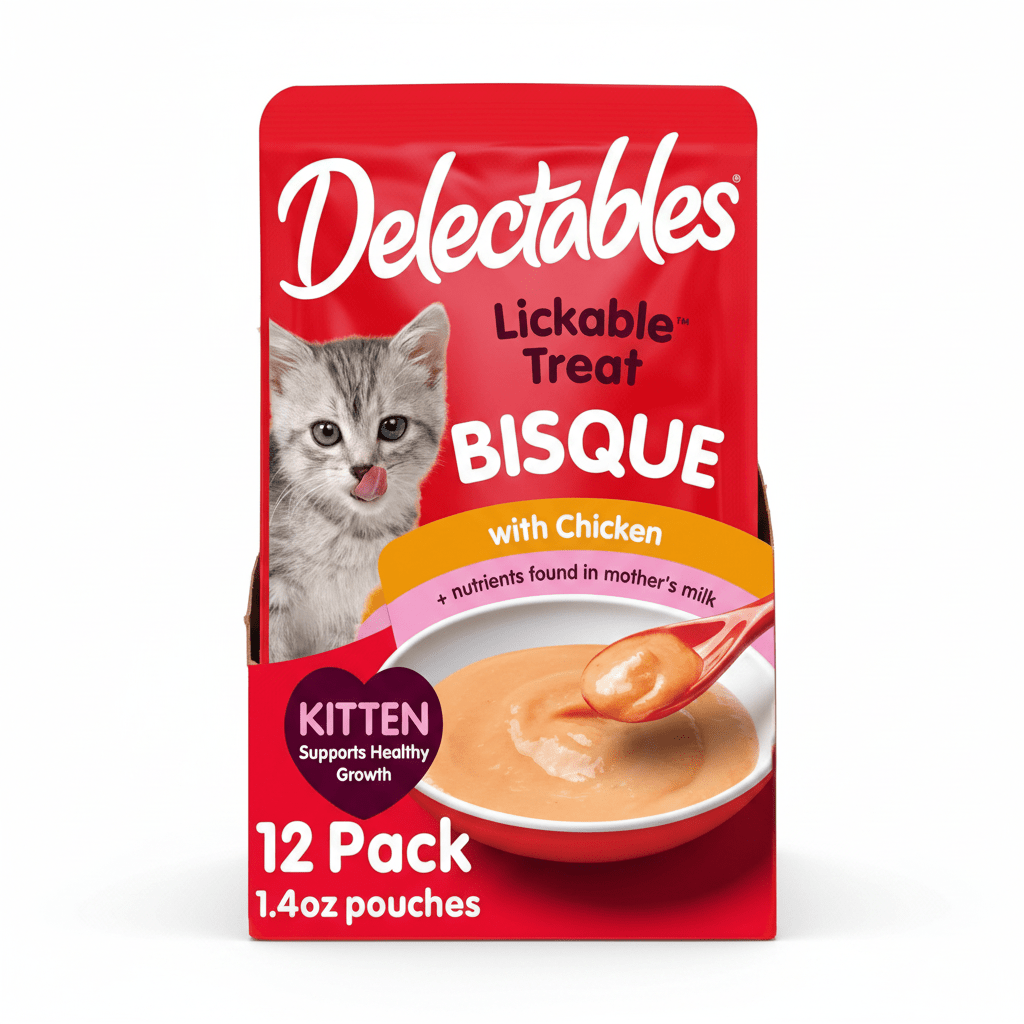Delectables Bisque Kitten Lickable Wet Cat Treats | Tuna & Chicken | Pack of 12