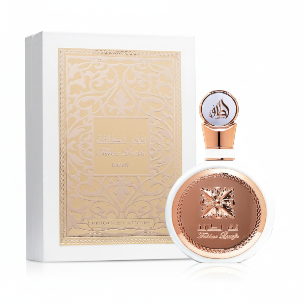 Lattafa Fakhar White EDP - Box and Bottle