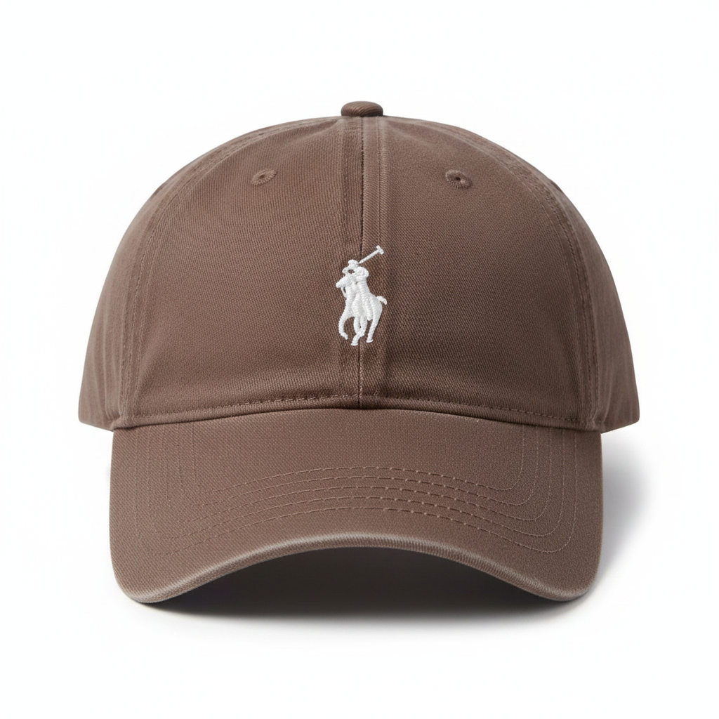 Polo Ralph Lauren Brown Cap White Background