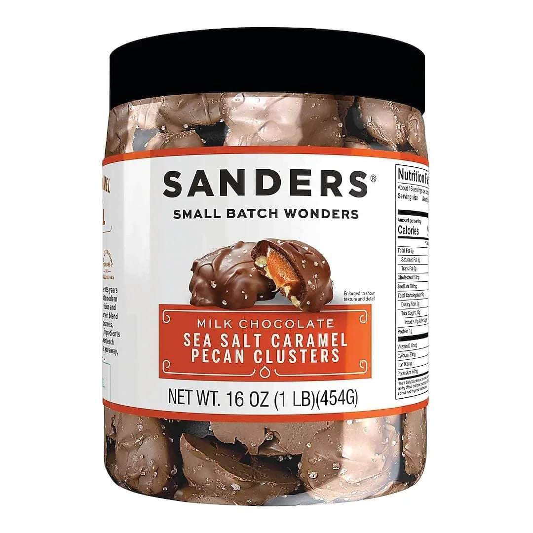 Sanders Milk Chocolate Pecan Clusters 16oz Sealed