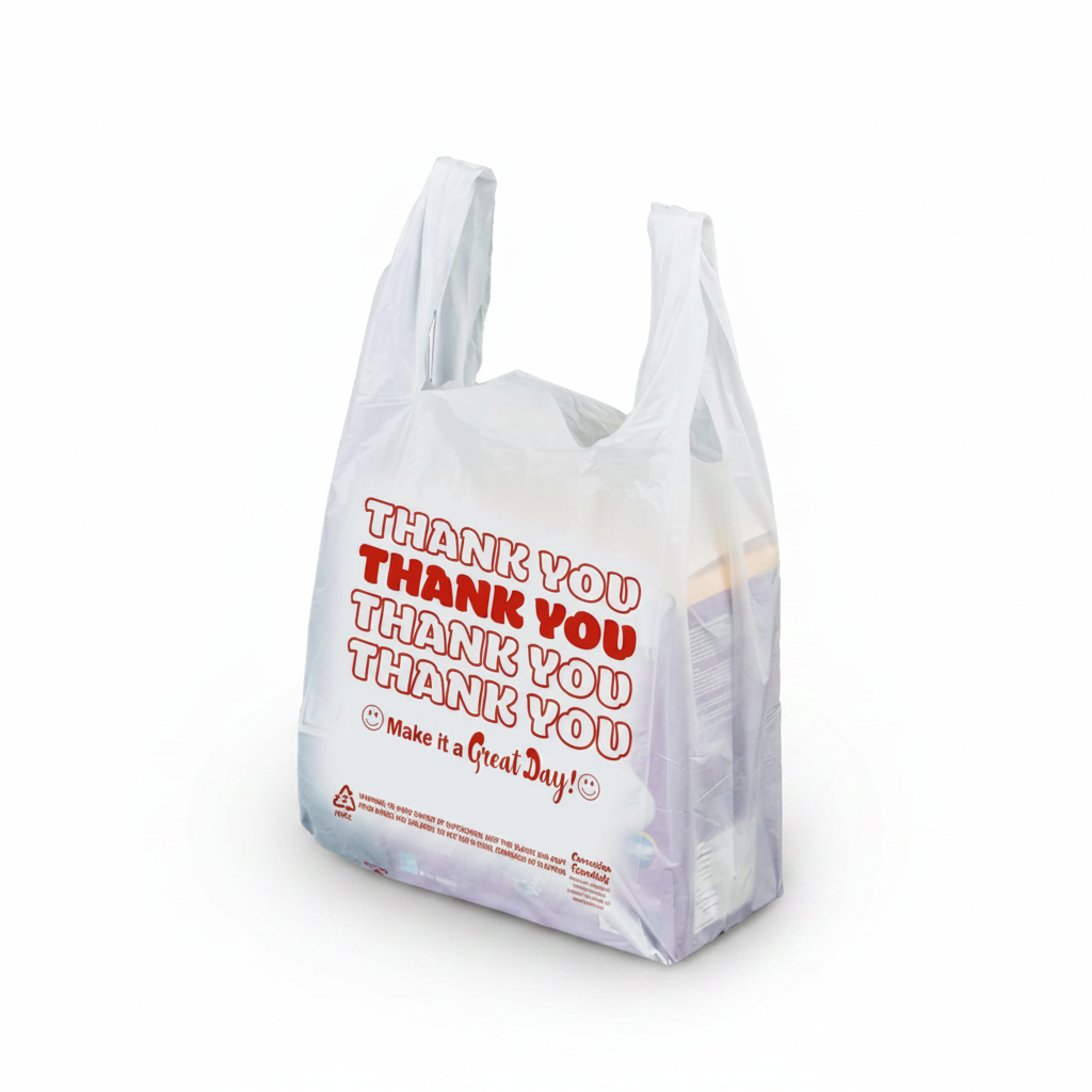 White Thank You T-Shirt Bag - Product Image